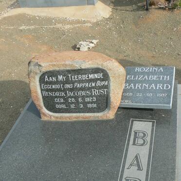 BARNARD Hendrik Jacobus Rust 1923-1991 &amp; Rozina Elizabeth 1937-