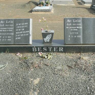 BESTER Jessie 1925-1990 &amp; Lettie 1935-