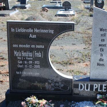 PLESSIS Maria Hendrina, du nee J.V. VUUREN 1933-2005