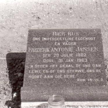 JANSEN Frederik Antonie 1882-1963
