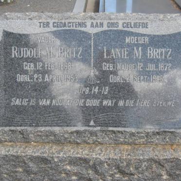 BRITZ Rudolf M. 1868-1953 &amp; Lanie M. NAUDE 1872-1945