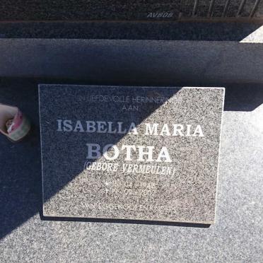 BOTHA Isabella Maria nee VERMEULEN 1946-2002