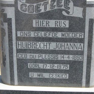 COETZEE Huibrecht Johanna nee DU PLESSIS 1893-1975