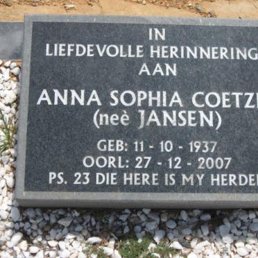 COETZEE Anna Sophia nee JANSEN 1937-2007