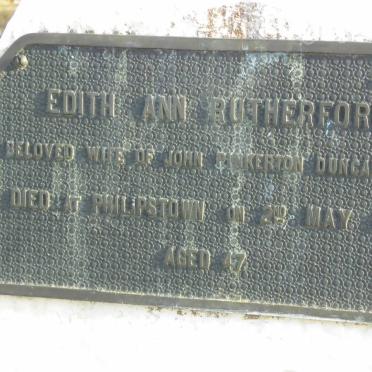 DUNCAN Edith Ann nee RUTHERFORD -1922