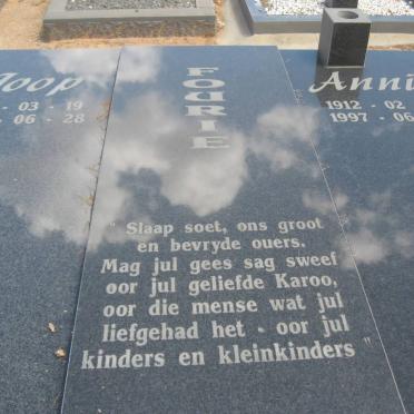 FOURIE Joop 1911-1997 &amp; Annie 1912-1997