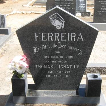 FERREIRA Thomas Ignatius 1954-1984