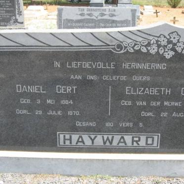 HAYWARD Daniel Gert 1884-1970 &amp; Elizabeth Cathrina VAN DER MERWE 1891-1965