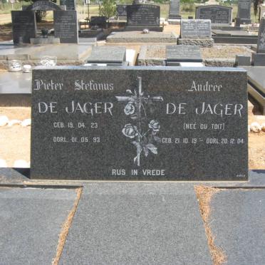 JAGER Pieter Stefanus, de 1923-1993 &amp; Andree DU TOIT 1919-2004