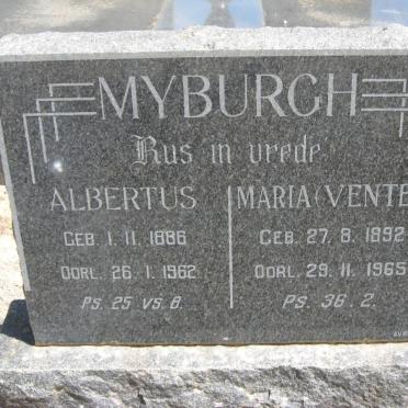 MYBURGH Albertus 1886-1962 &amp; Maria VENTER 1892-1965