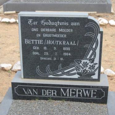 MERWE Bettie, van der 1899-1984