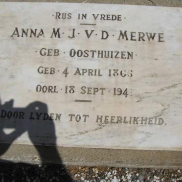 MERWE Anna M.J., v.d. nee OOSTHUIZEN 1866-1941