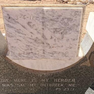 MYBURGH Joseph P. 1917-1993 &amp; Elizabeth M. HANEKOM 1920-