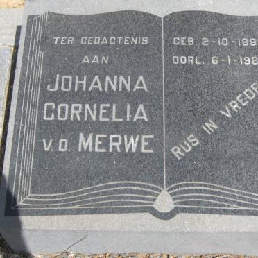 MERWE Johanna Cornelia, v.d. 1896-1984