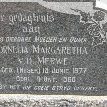 MERWE Cornelia Margaretha, v.d. nee NESER 1877-1960