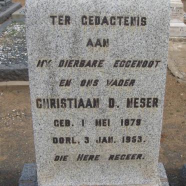 NESER Christiaan D. 1879-1953