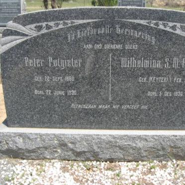 POTGIETER Peter 1880-1930 &amp; Wilhelmina S.M. KEYTER 1878-1930