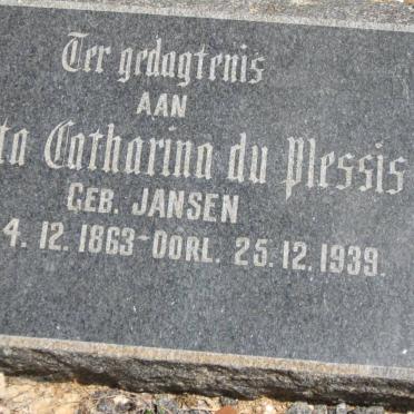 PLESSIS ?letta Catharina, du nee JANSEN 1863-1939