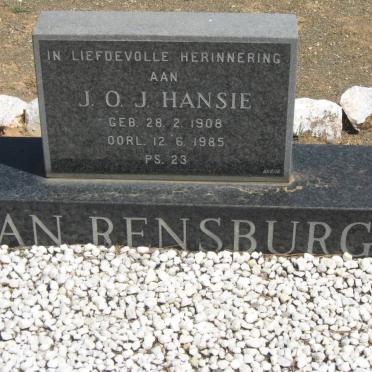 RENSBURG J.O.J. Hansie, van 1908-1985