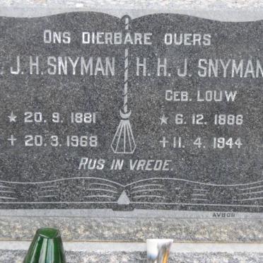 SNYMAN C.J.H. 1881-1968 &amp; H.H.J. LOUW 1886-1944
