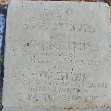 VORSTER P.W. 1855-1923 &amp; A.C. STRUWIG 1869-1944