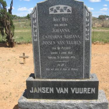 VUUREN Johanna Catharina Adriana, Jansen van nee DU PLESSIS 1859-1945