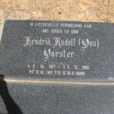 VORSTER Hendrik Rudolf 1917-1986