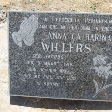 WILLERS Anna Catharina nee JACOBS 1915-1986