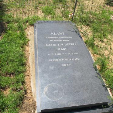 ALANT Aletta S.H. 1893-1969