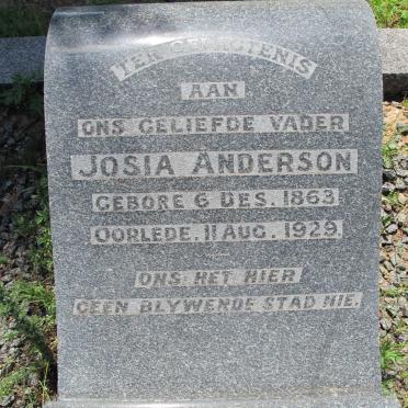 ANDERSON Josia 1863-1929