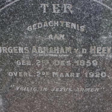 HEEVER Jurgens Abraham, v.d. 1859-1920