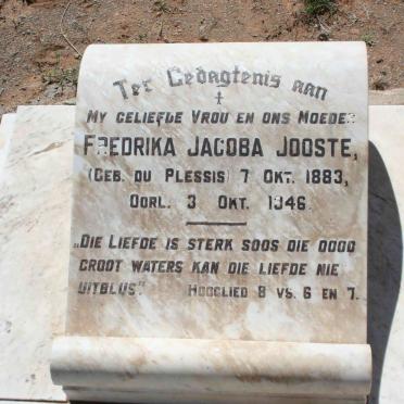 JOOSTE Mechiel Jacobus 1882-1965 &amp; Fredrika Jacoba DU PLESSIS 1883-1946
