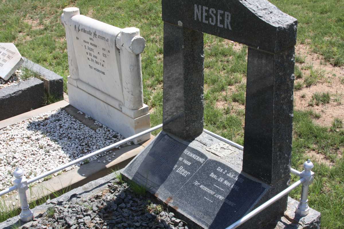 NESER Johannes de Beer 1890-1941 & Rensie Adriana 1893-1938