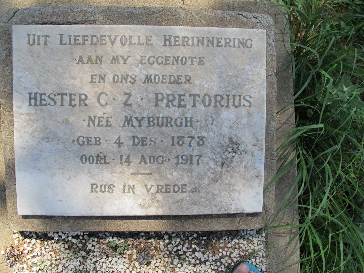 PRETORIUS Hester C.Z. nee MYBURGH 1878-1917