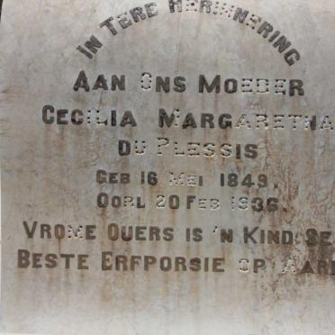 PLESSIS Cecilia Margaretha, du 1849-1936