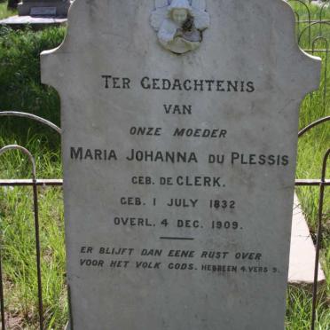 PLESSIS P.J., du 1832-1897 &amp; Maria Johanna DE CLERK 1832-1909