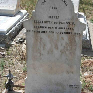 PLESSIS Maria Elizabeth, du 1833-1894