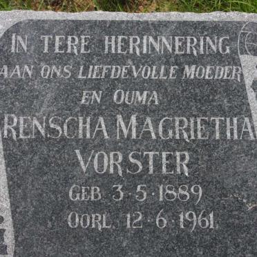 VORSTER Renscha Margrietha 1889-1961