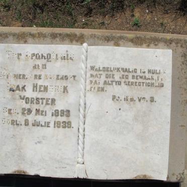 VORSTER Izak Hendrik 1883-1939