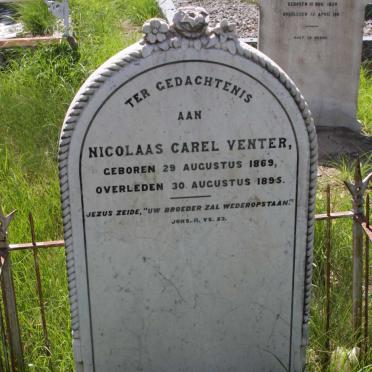 VENTER Nicolaas Carel 1869-1895