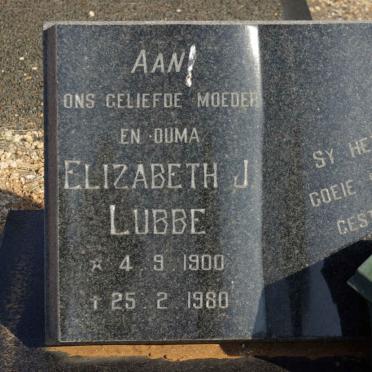 LUBBE Elizabeth J. 1900-1980