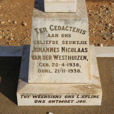 WESTHUIZEN Johannes Nicolaas, van der 1938-1938