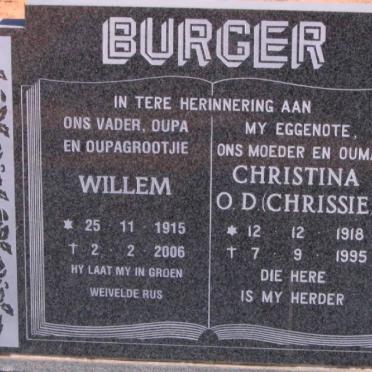 BURGER Willem 1915-2006 &amp; Christina 1918-1995