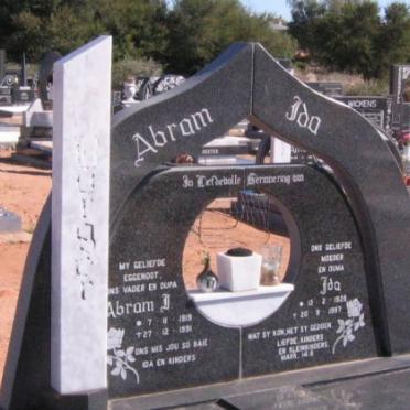 BURGER Abram J. 1919-1991 &amp; Ida 1928-1991