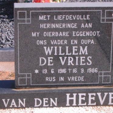HEEVER Willem De Vries, van 1916-1986