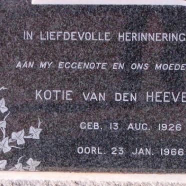 HEEVER Kotie, van den 1926-1966