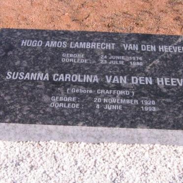 HEEVER Hugo Amos Lambrecht, van den 1914-1980 &amp; Susanna Carolina CRAFFORD 1920-1993