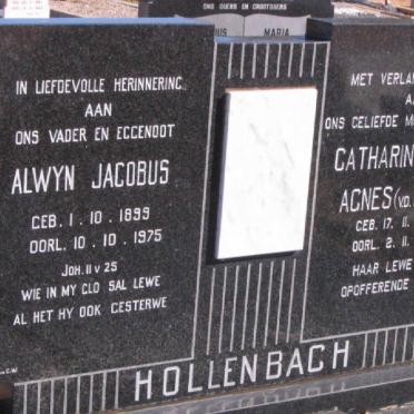 HOLLENBACH Alwyn Jacobus 1899-1975 &amp; Catharina Maria Agnes V.D. HEEVER 1900-1985