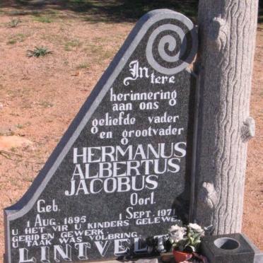 LINTVELT Hermanus Albertus Jacobus 1895-1971
