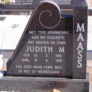 MAASS Judith M. 1916-1991